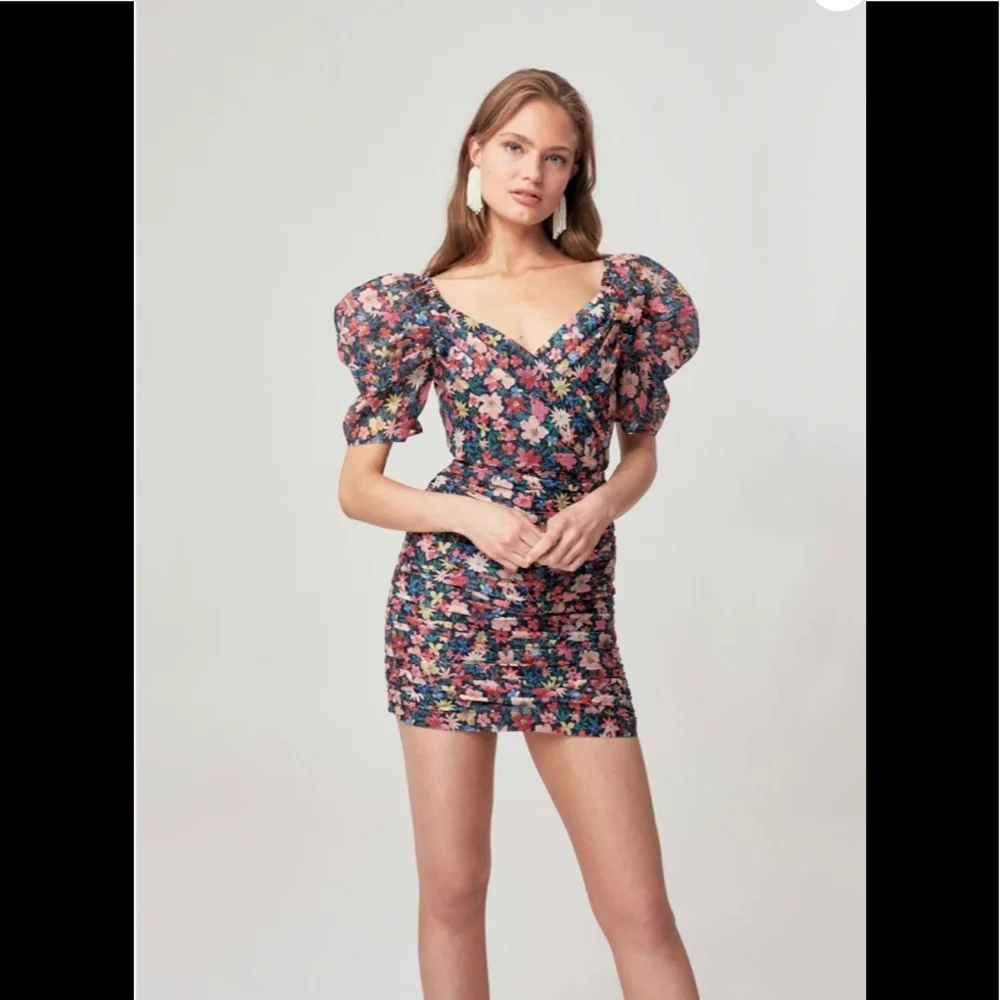 #40 C/MEO Black Garden Floral Mini Dress size M - Picture 1 of 11